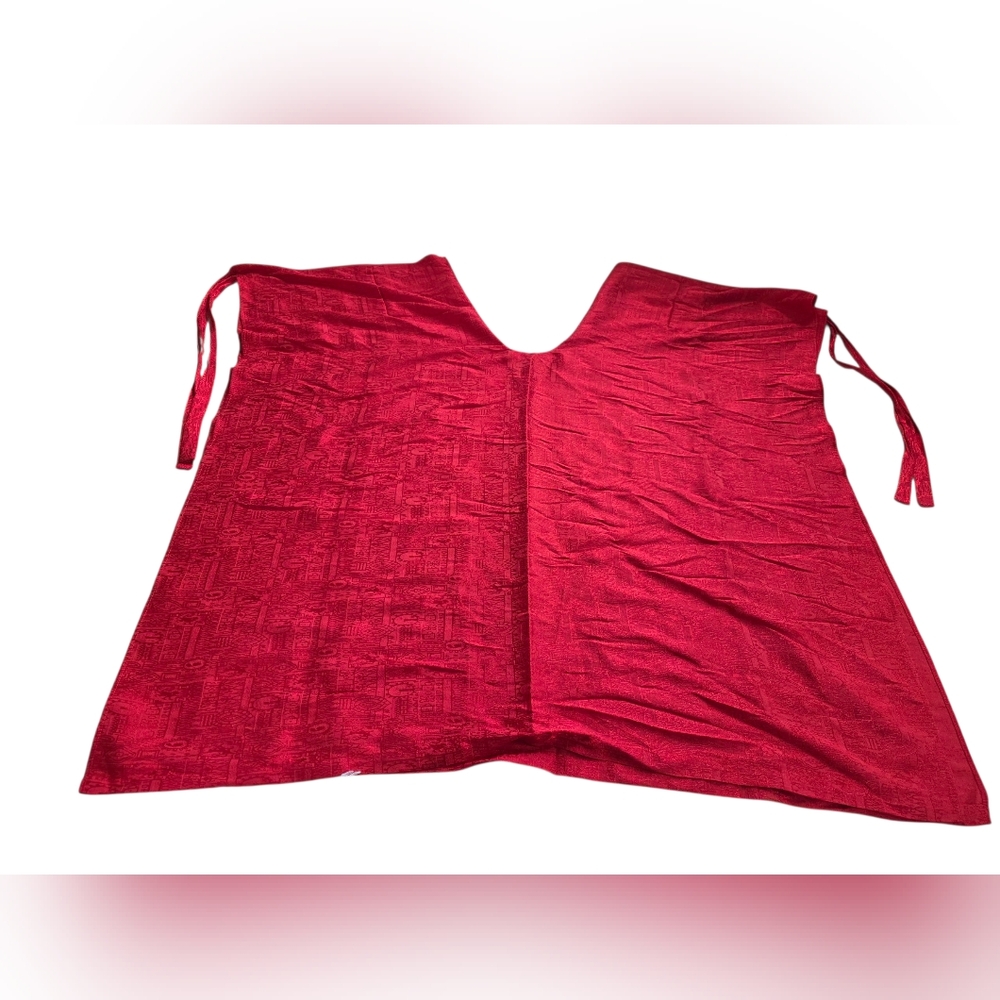 Thai 100% Silk Wrap/Tie Pants Red Size M